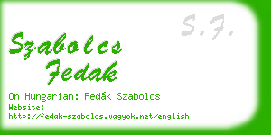 szabolcs fedak business card