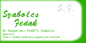 szabolcs fedak business card